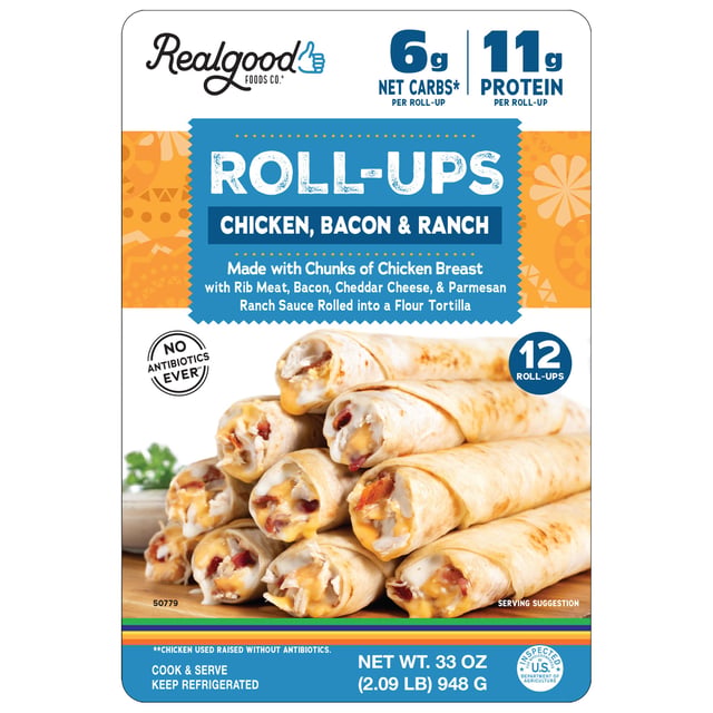 Real Good Food Rollups Chicken Bacon Ranch 33 oz (2.06 lbs)