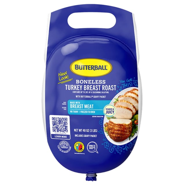 Butterball Boneless Turkey Breast Roast with Gravy Packet, 3 lbs