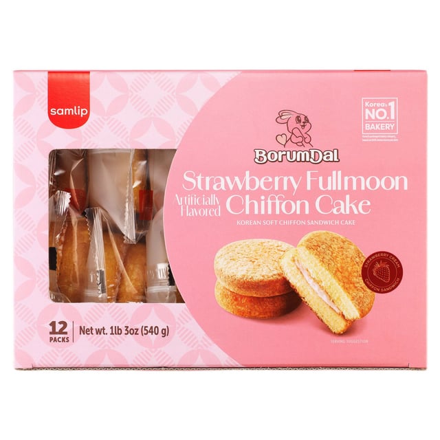 Samlip Strawberry Fullmoon Chiffon Cake 19.04 oz (1.19 lb)