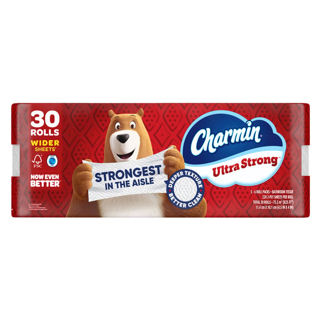 Charmin Ultra Strong 825 Sq Ft 30 Rolls / 220 Sheets
