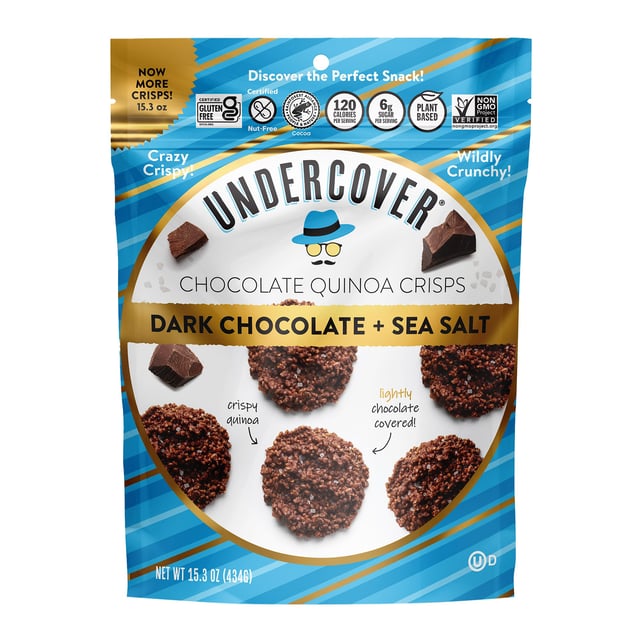 Undercover Dark Chocolate + Sea Salt Quinoa Crisps 15.3 Ounce Bag