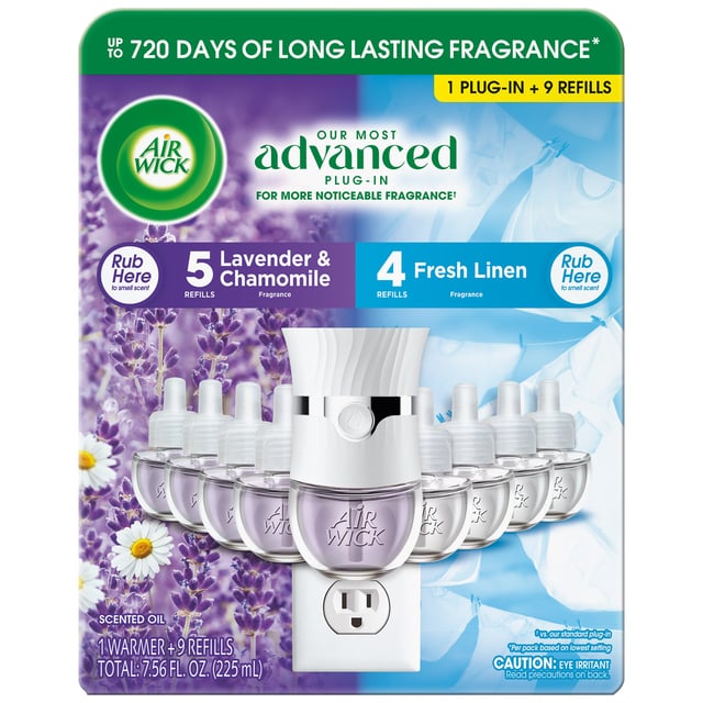 Air Wick Scented Oils 1 Warmer + 9 Refills