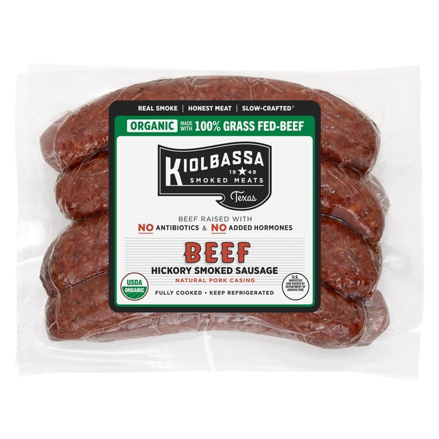 Organic Kiolbassa Grass Fed Beef Sausage Price Per Pound