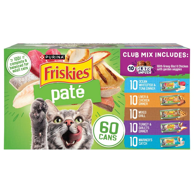 Friskies Glaz'd & Infuz'd Pate Wet Cat Food, 5.5 oz, 60 Cans