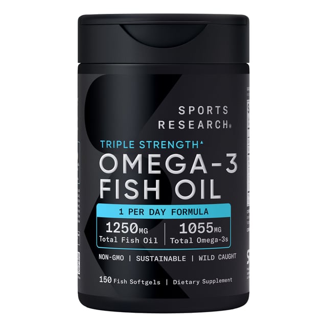 Sports Research Omega-3 Fish Oil Triple Strength 150 Count