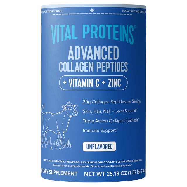 Vital Proteins Advanced Collagen Peptides + Vitamin C + Zinc, 1.57 lbs