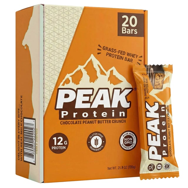 Peak Protein Chocolate Peanut Butter Crunch Bars, 20-count, 1.27 oz Each (1.58 lb)
