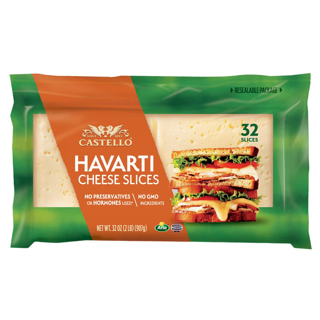 Castello Havarti Cheese Slices, 32 oz (2 lbs)