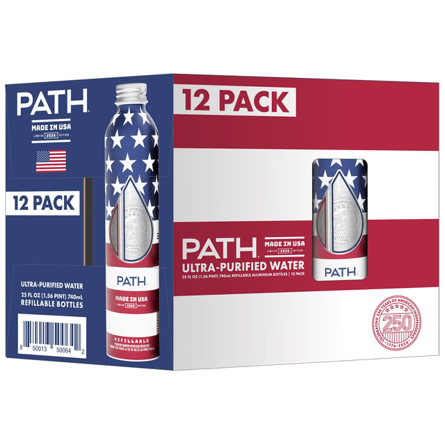 PATH Water USA Ultra Purified Water, 12 x 25 fl oz