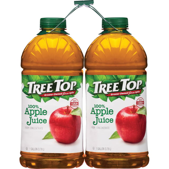 Tree Top 100% Apple Juice, 2-Pack of 1 Gallon (128 oz) Bottles