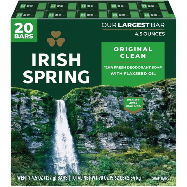 Irish Spring Bar Soap 4.5 oz 20 ct