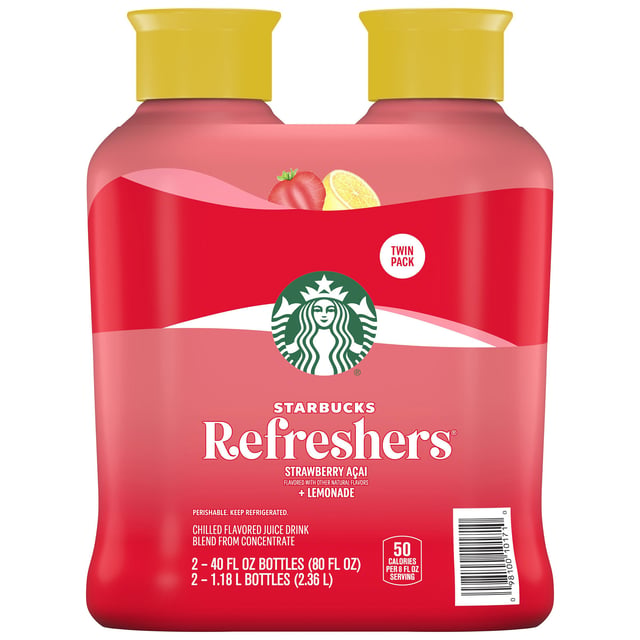 Starbucks Refreshers Strawberry Acai Lemonade, 2 × 40 oz