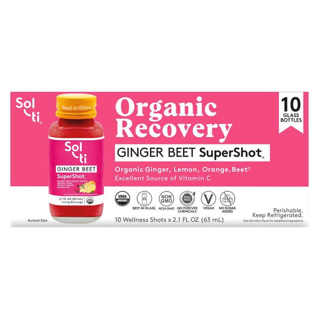 Sol-ti Organic Recovery Ginger Beet SuperShot, 10-Pack