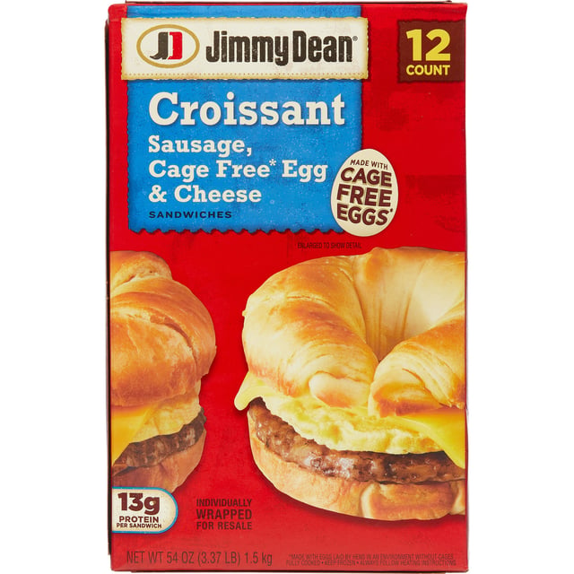 Jimmy Dean Sausage, Egg & Cheese Croissant Sandwiches 12 Count Box