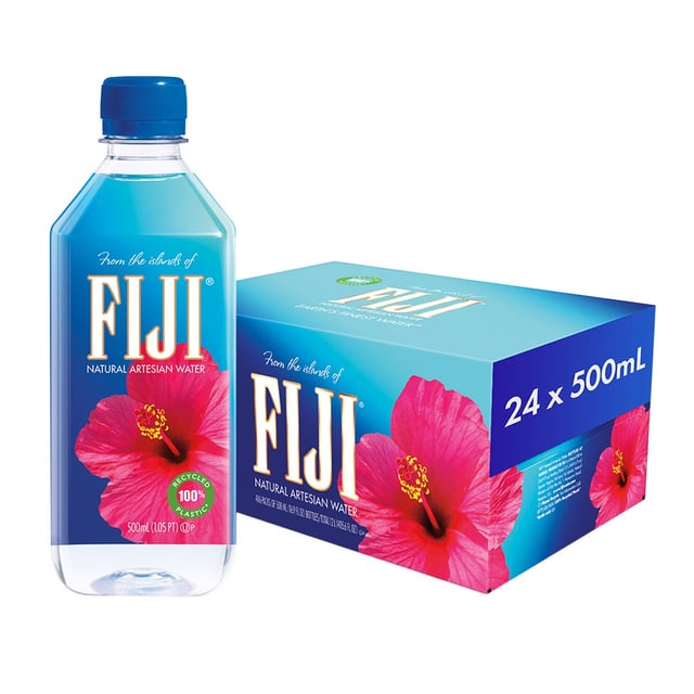 FIJI Natural Artesian Water, 24 Pack, 16.9 oz Bottles