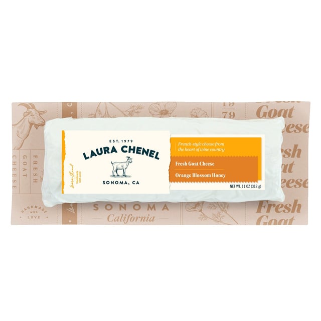 Laura Chenel Orange Blossom Honey Goat Log 11 oz Package