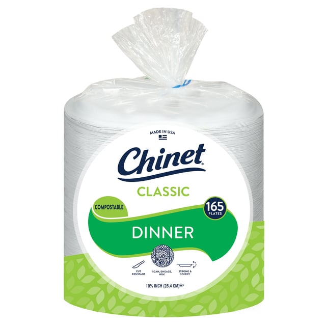 Chinet 10 3/8" Dinner Plates 165 Count