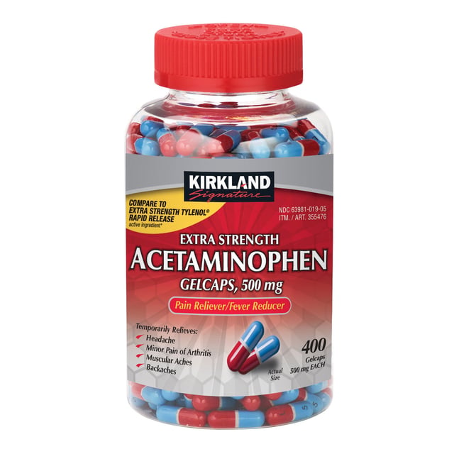 Kirkland Signature Acetaminophen 500mg Gelcaps 400 Count