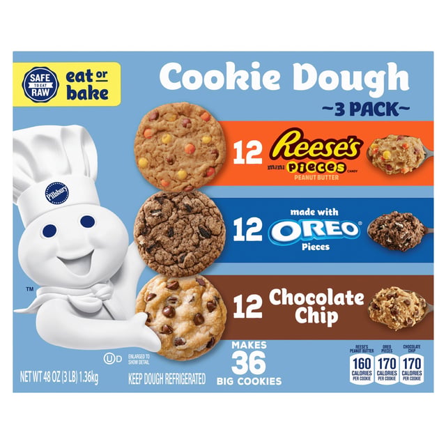 Pillsbury Cookie Dough Variety Pack, 3/12 CT