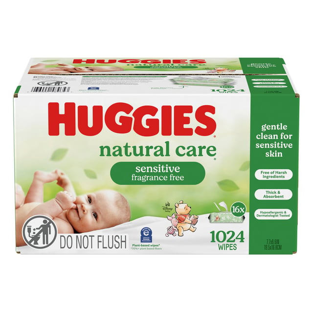 Huggies Natural Care Sensitive Baby Wipes, 1024-Count