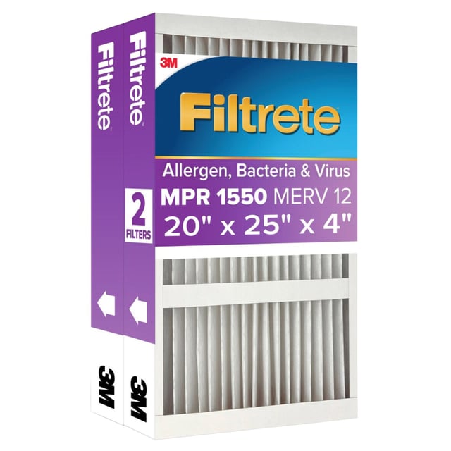 3M Filtrete 1550 Series 20x25x4 2-Pack Furnace Filter