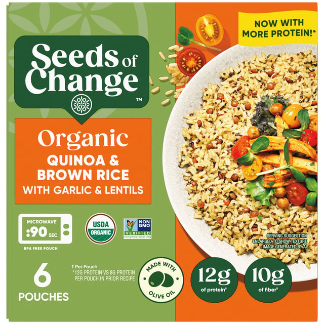 Seeds of Change Organic Quinoa & Brown Rice with Lentils, 6 / 8.5 oz Pouches