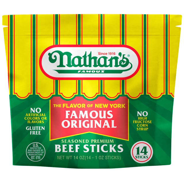Nathan's Famous Original Beef Sticks, 1 oz, 14 Count