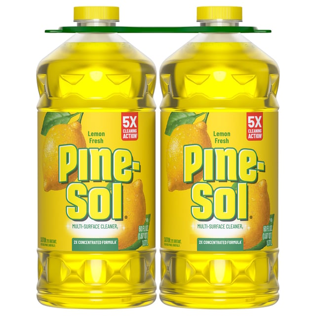 Pine-Sol 2X Concentrated Multi-Surface Cleaner, Lemon Fresh, 60 fl oz, 2-Count
