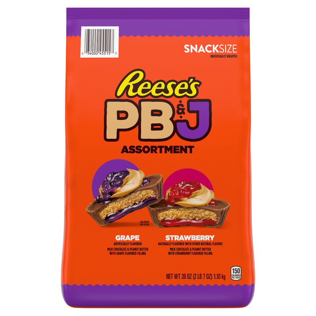 Reese's PB&J Snack Size Peanut Butter Cups 39 Ounce Bag