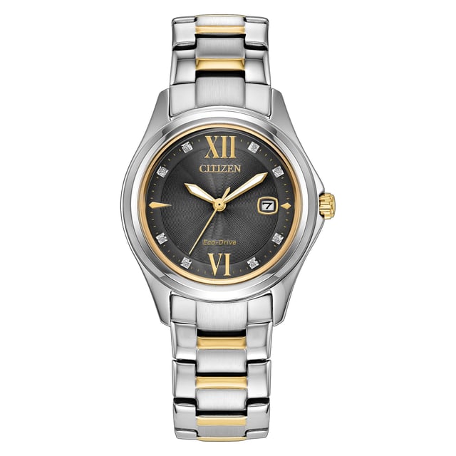 Citizen Eco-Drive Stainless Steel Women's Crystal Watch, 30MM