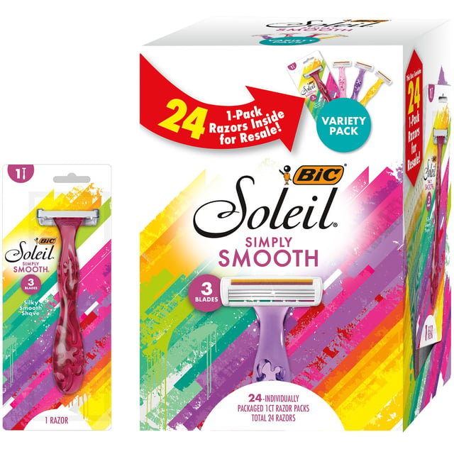 BIC Soleil Simply Smooth Women's Disposable Razors, 24 Count