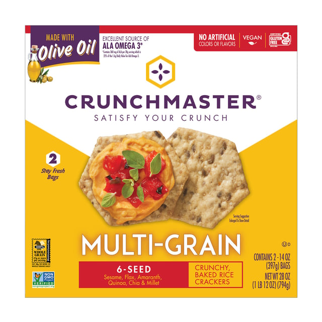 Crunchmaster Multi-Grain 6 Seed Crackers 28 Ounce Box