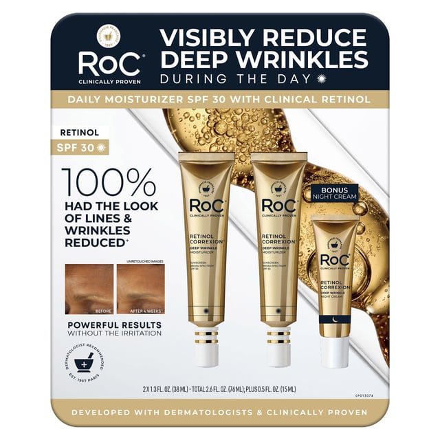 RoC Retinol Correxion Day or Night Cream, 2-Pack, 1.3 fl oz
