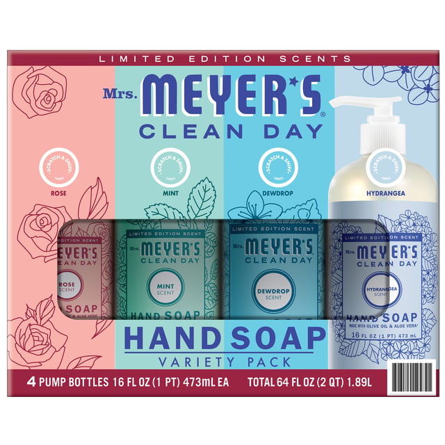 Mrs. Meyer's Clean Day Hand Soap Variety Pack, 4 x 16 fl oz