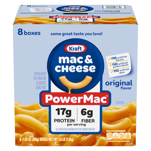 Kraft Mac & Cheese PowerMac, 8 x 7.25 oz