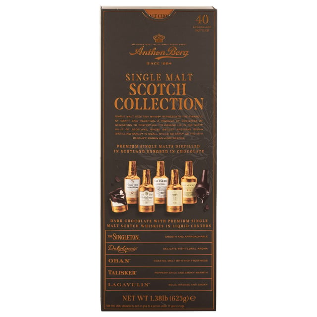 Anthon Berg Single Malt Scotch Collection, 40 Chocolate Bottles, 1.38 lb