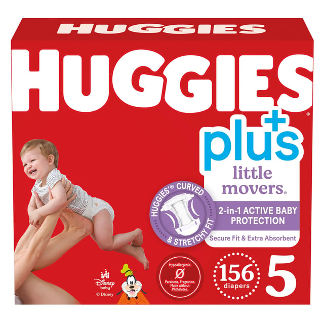 Huggies Plus Little Movers Size 5, 156 ct