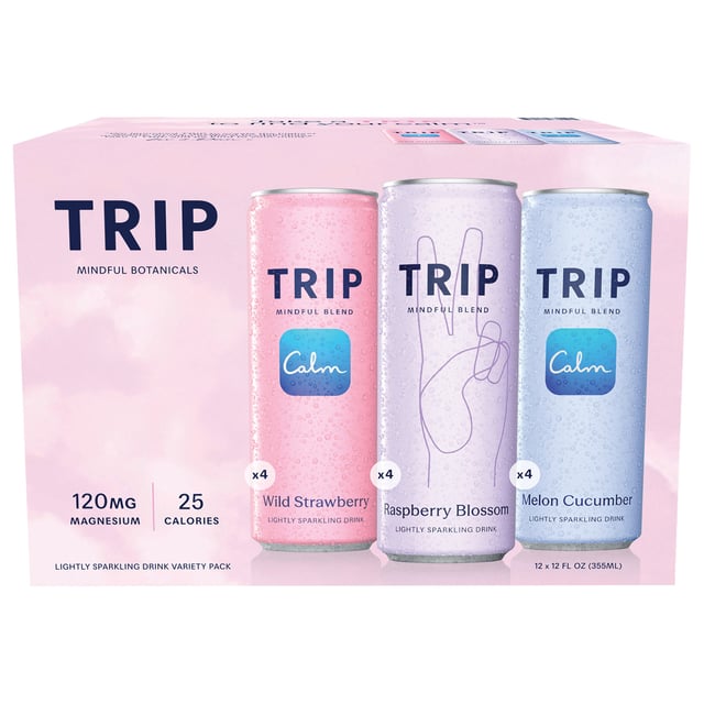 TRIP Mindful Blend Sparkling Drink, 12 x 12 oz Cans