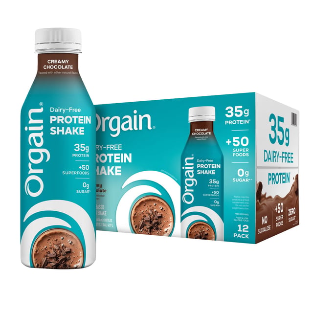 Orgain Dairy-Free Plant Protein Shake, 14 fl oz, 12-Pack