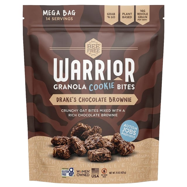 BEEfree Warrior Granola Cookie Bites, 15 oz