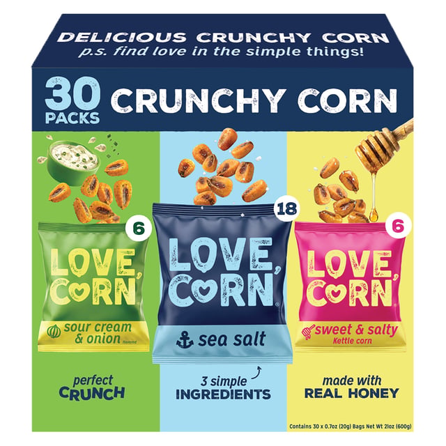 Love Corn Crunchy Corn Variety Box, 30 CT / 0.7 oz