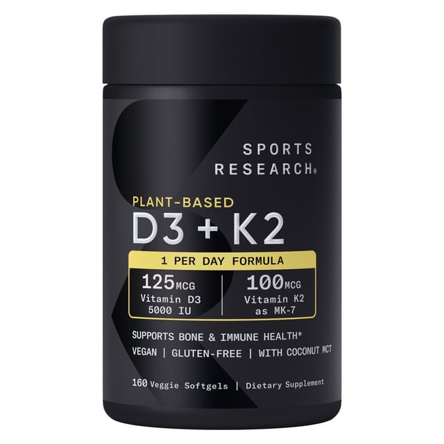 Sports Research Plant Based Vitamin D3+K2 160CT