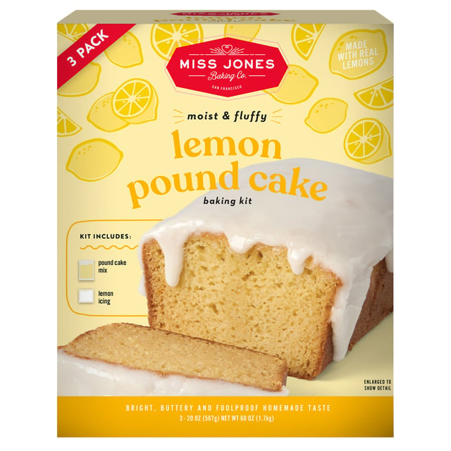 Miss Jones Baking Co. Gluten-Free Lemon Pound Cake Baking Kit, 3-Pack (20 oz each)