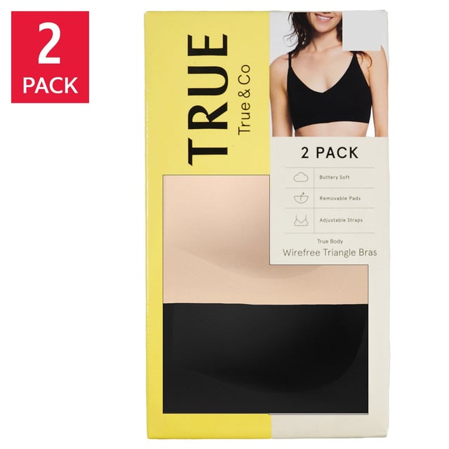 True & Co Women's Wirefree Bra, 2-Pack