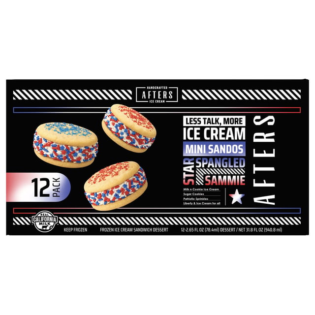 Afters Ice Cream Star Spangled Sammie Mini Ice Cream Sandwiches, 12 CT