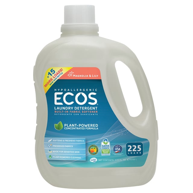 Earth Friendly ECOS Ultra Liquid Laundry Detergent, Magnolia and Lily, 225 FL OZ, 225 Loads