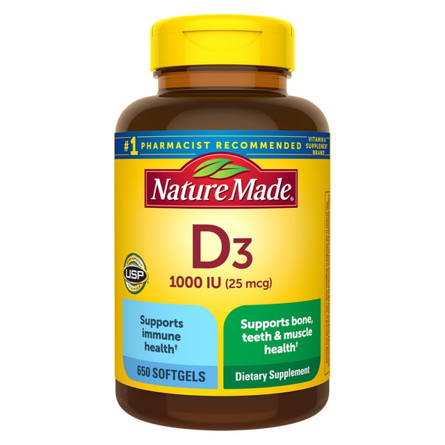 Nature Made Vitamin D3 25 mcg 650 Softgels