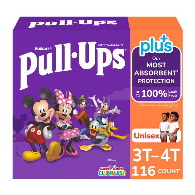 Huggies Pull-Ups Plus Unisex Training Pants 3T-4T