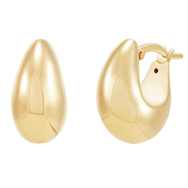 14kt Yellow Gold Wide Hoop Earrings Made in Italy