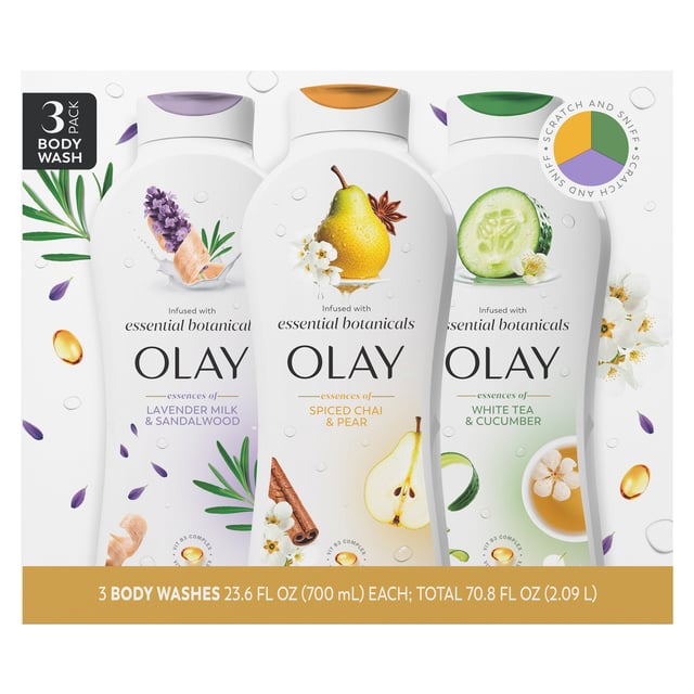 Olay Essential Botanical Body Wash, 3-Pack, 23.6 FL OZ Each